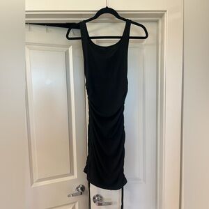 Black Ruched Bodycon Dress